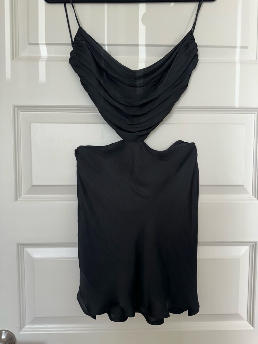 Zara Black Draped Backless Mini Dress